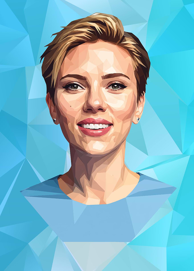 Scarlett Johansson Low Poly Portrait