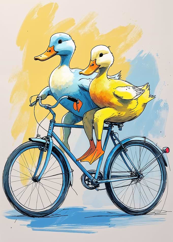 Ducks on a Date Bike Ride
