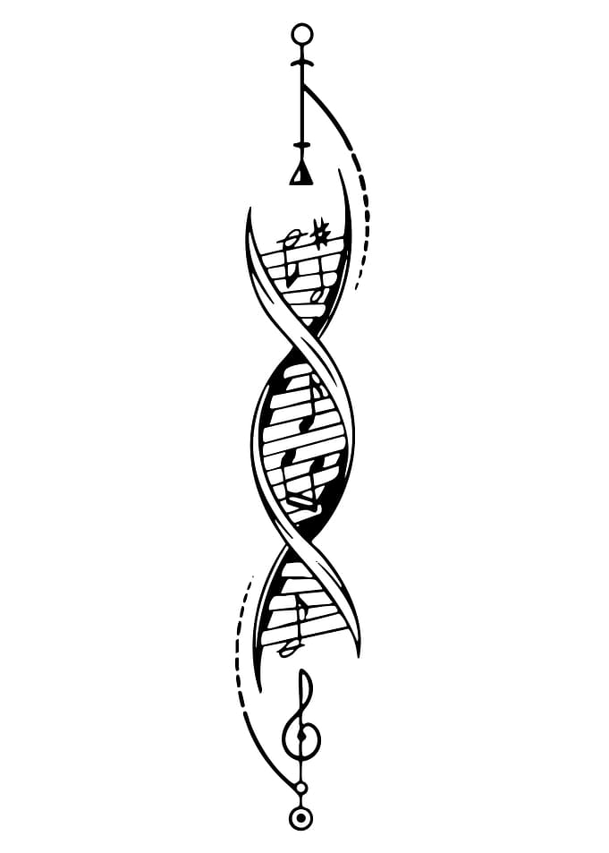 Musical DNA Helix Black and White