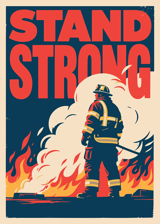Stand Strong Firefighter Poster