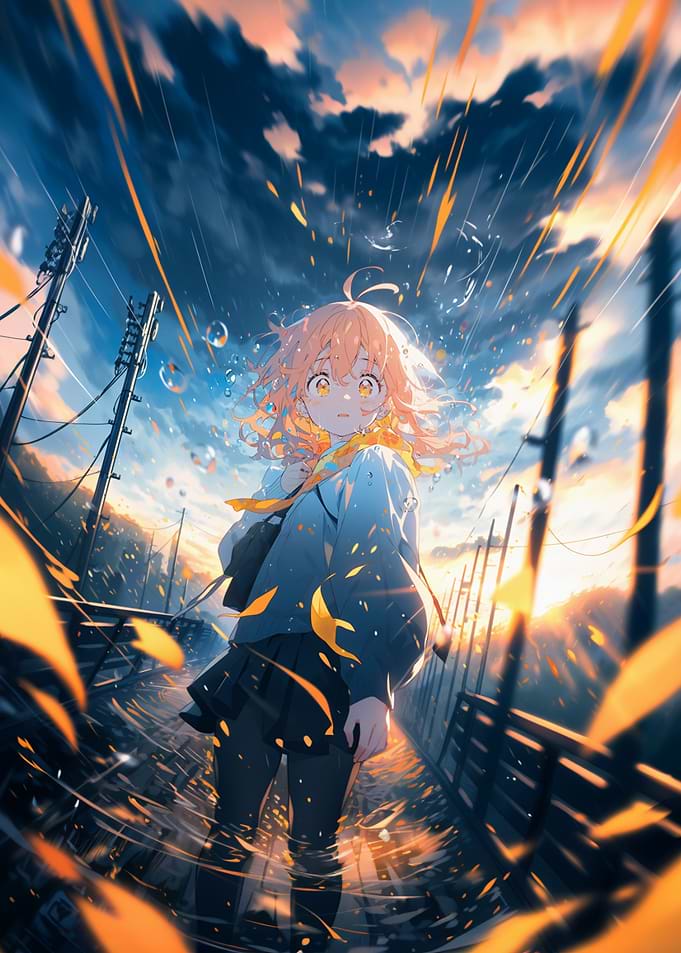 Anime Girl in a Dynamic Setting