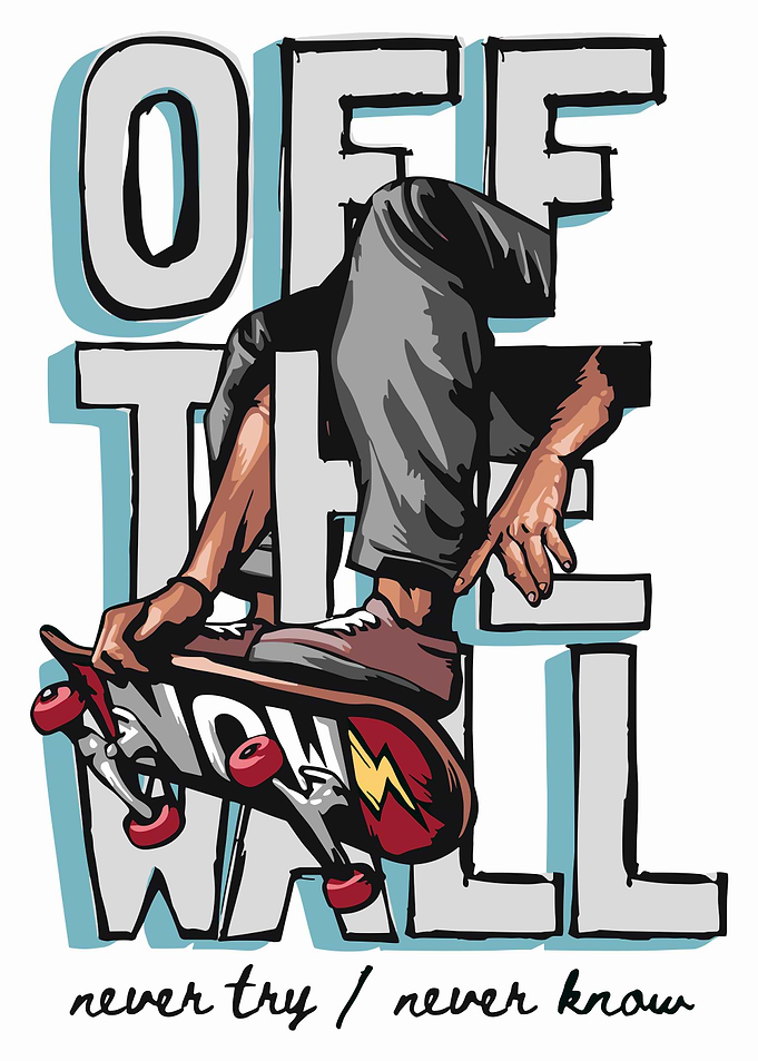 Off The Wall Skateboard Illustration