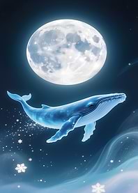 Whale under the Moon