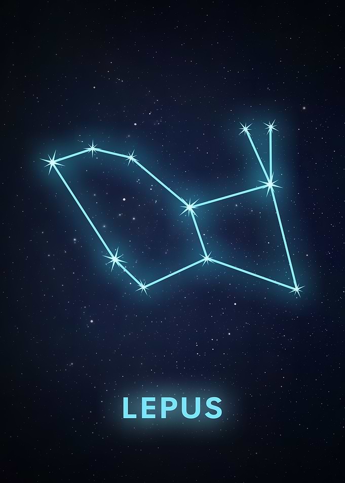 Lupus Constellation on Starry Night Sky
