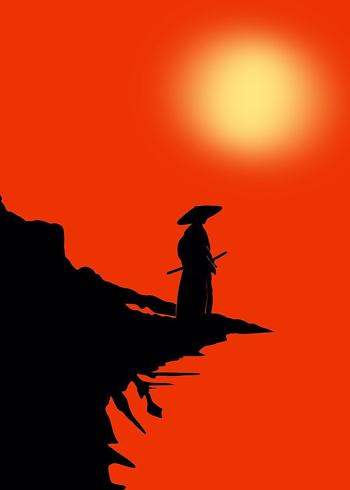 Samurai Silhouette at Sunset
