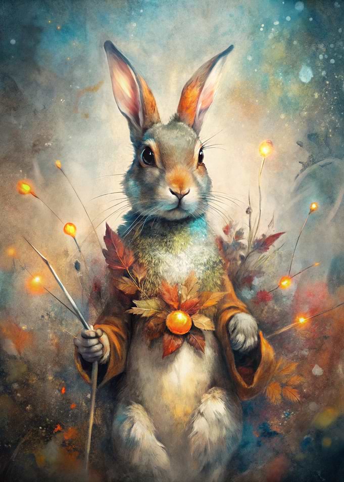 Autumnal Rabbit Portrait