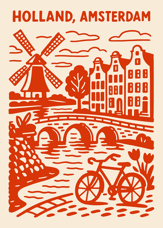 Holland, Amsterdam Illustration