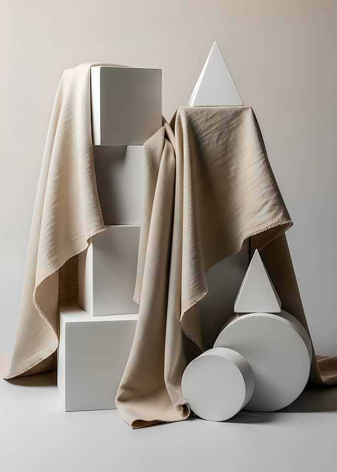 Geometric Shapes and Fabric Still Life
