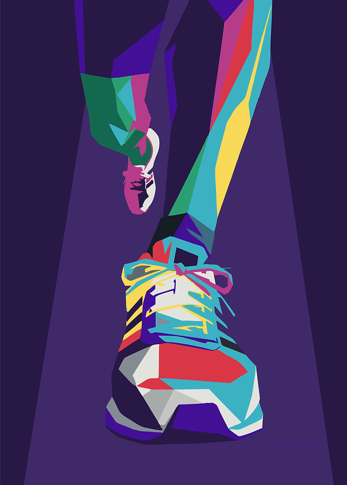 Colorful Running Shoe Pop Art