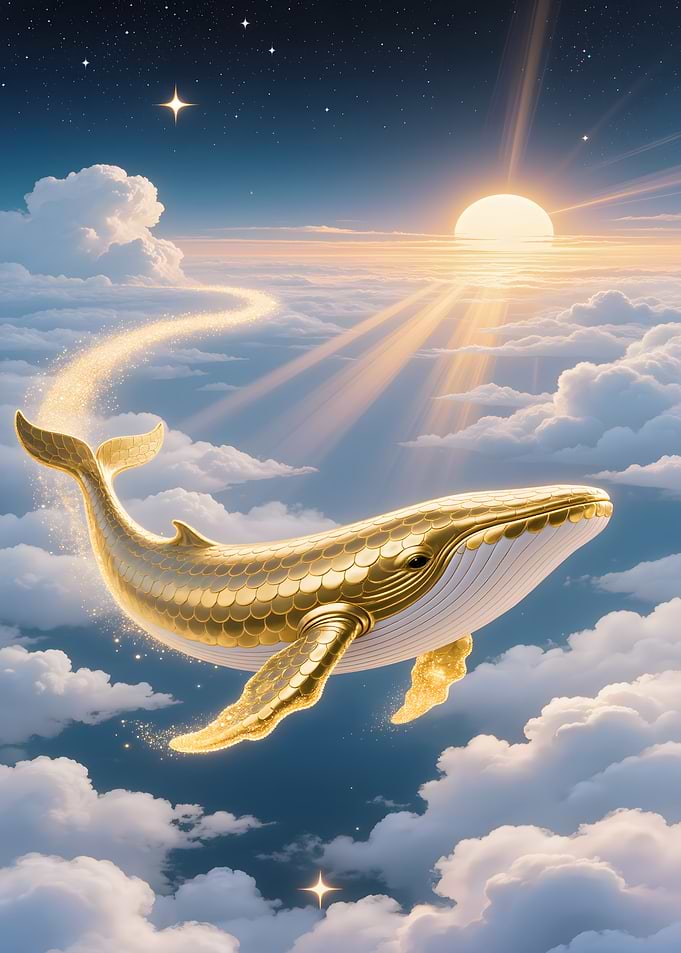 Golden Whale in the Sky