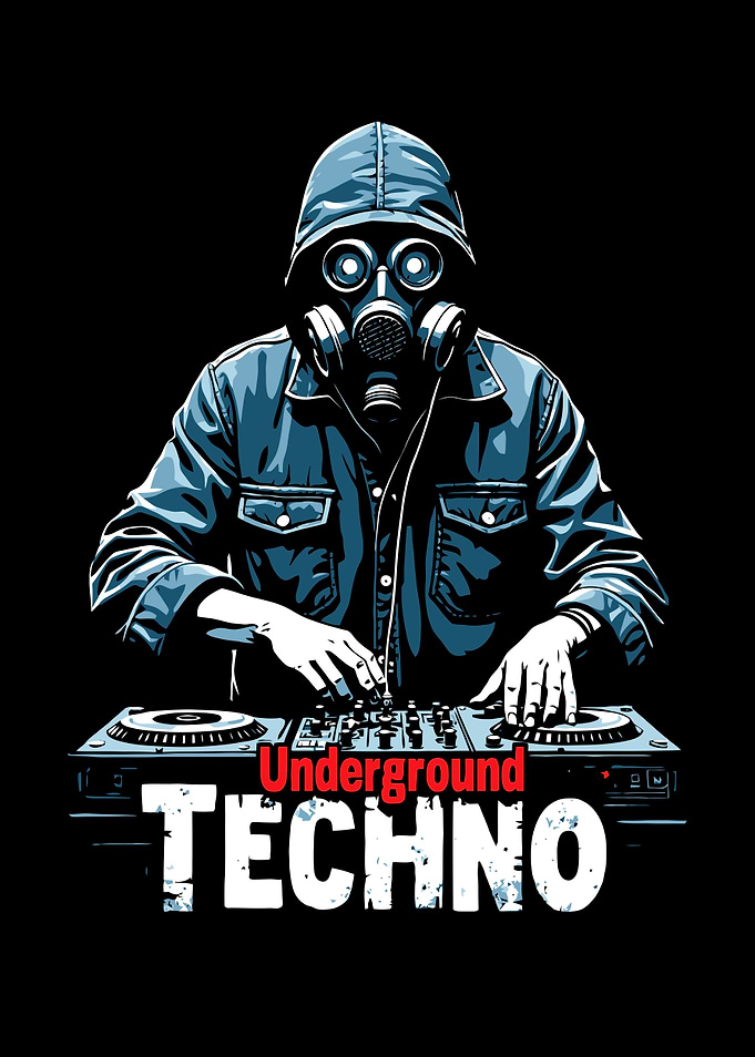 Underground Techno DJ with Gas Mask