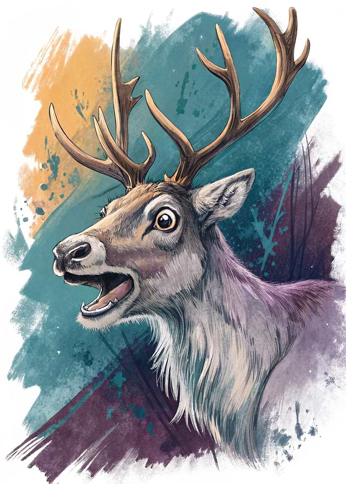 Surprised Deer Illustration
