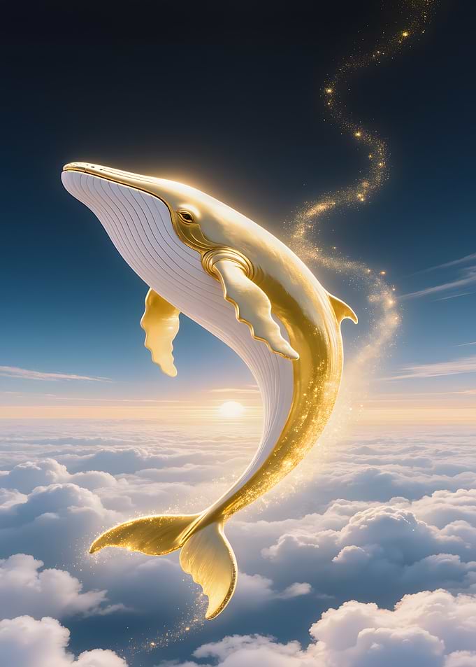 Golden Whale in the Sky