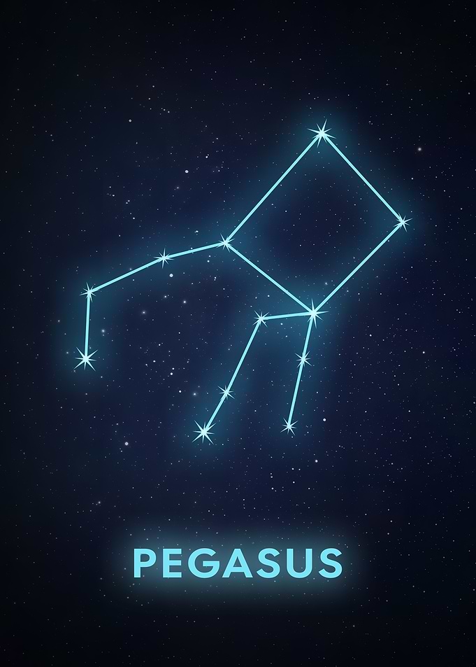 Pegasus Constellation on Starry Background