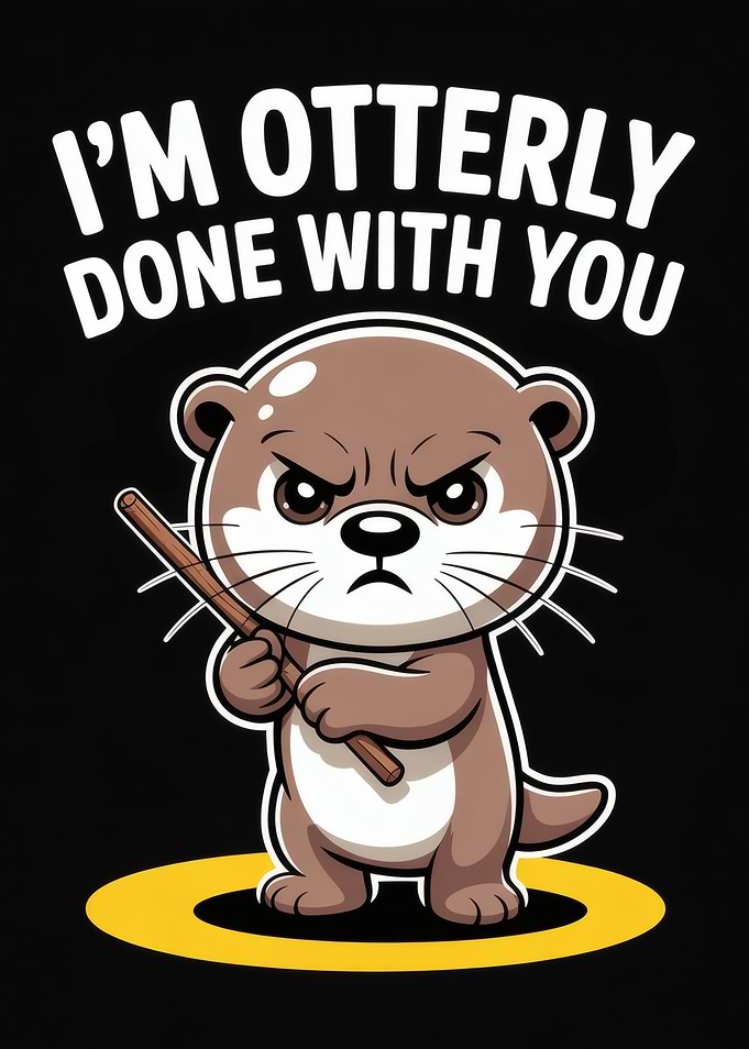 I'm Otterly Done With You Angry Otter Cartoon
