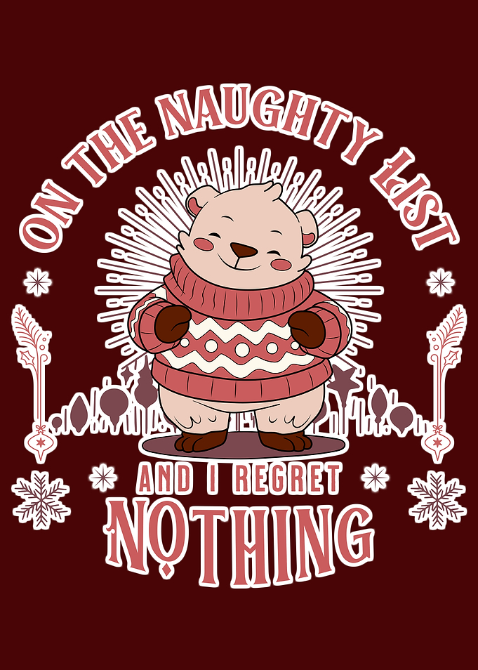 Naughty List Bear Christmas Design