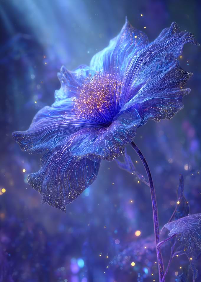 Blue Cosmic Flower
