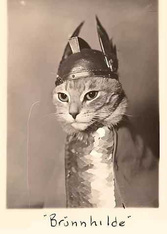 Brünnhilde the Viking Cat Portrait