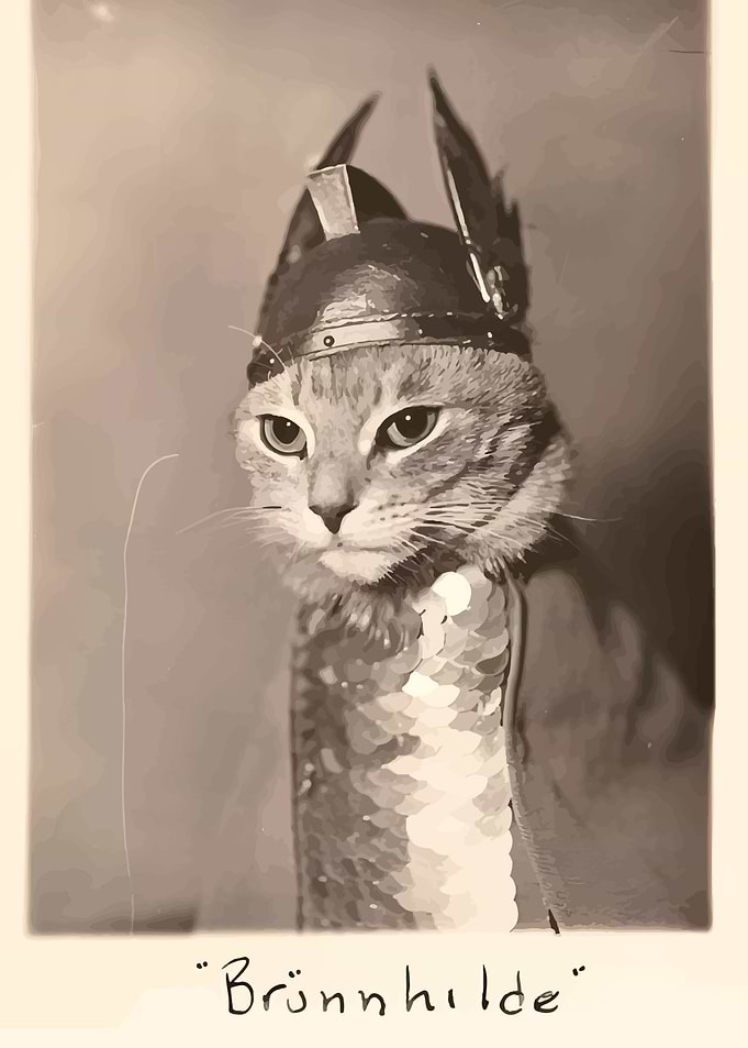 Brünnhilde the Viking Cat Portrait