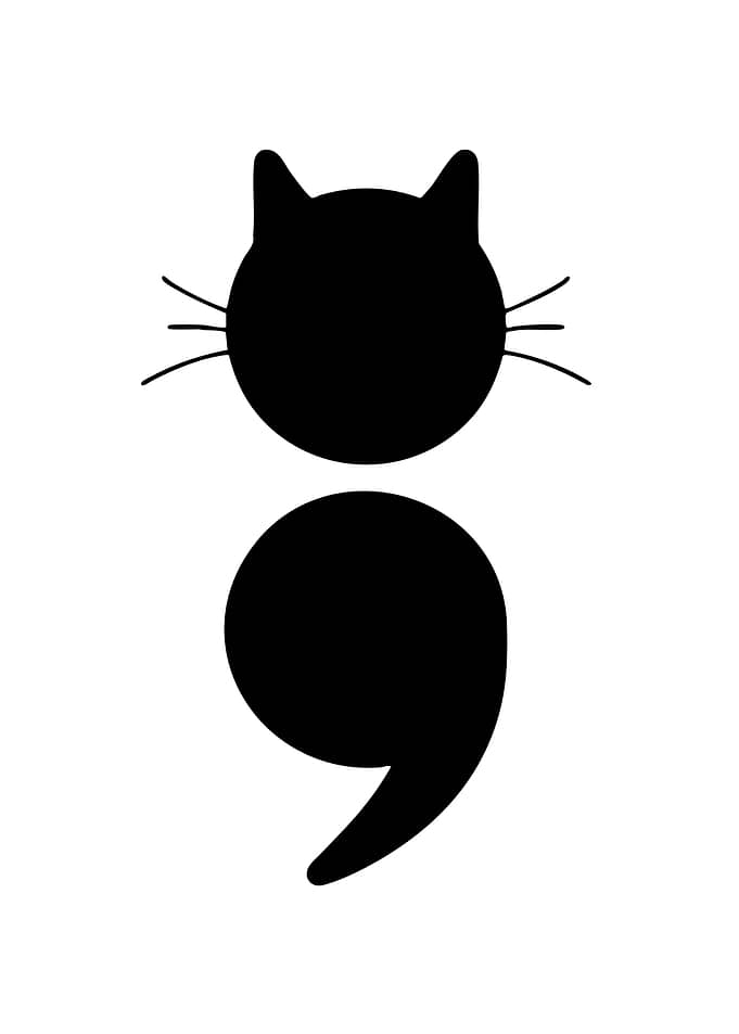Cat Semicolon Silhouette