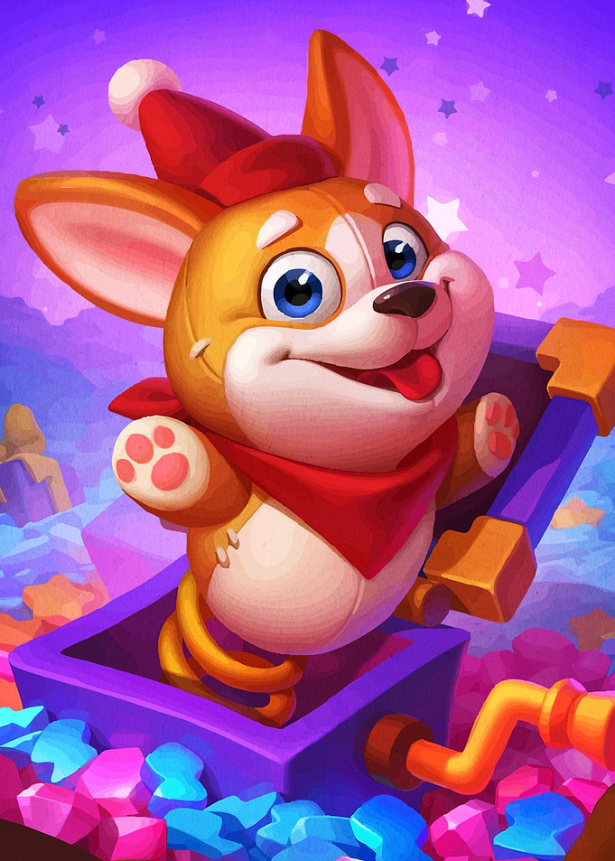 Cartoon Corgi Jack Box