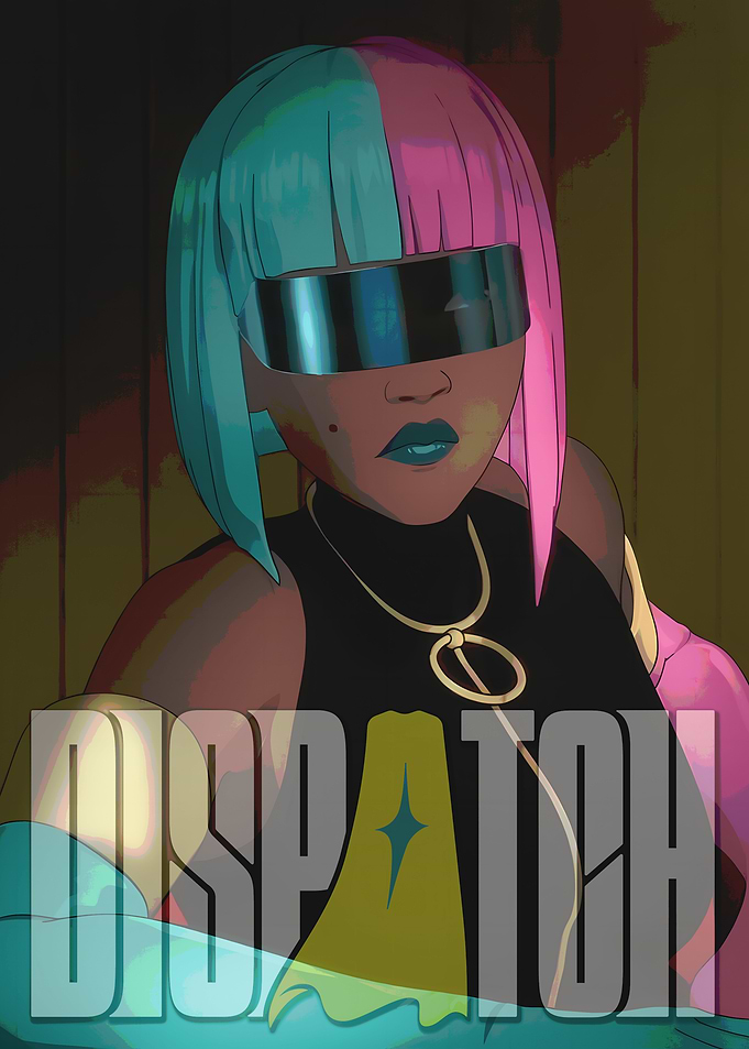 Cyberpunk Girl with Visor and Dispatch