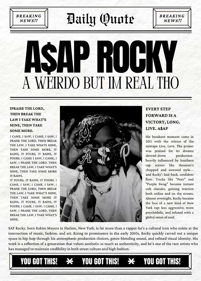 ASAP Rocky Newspaper Style Portrait