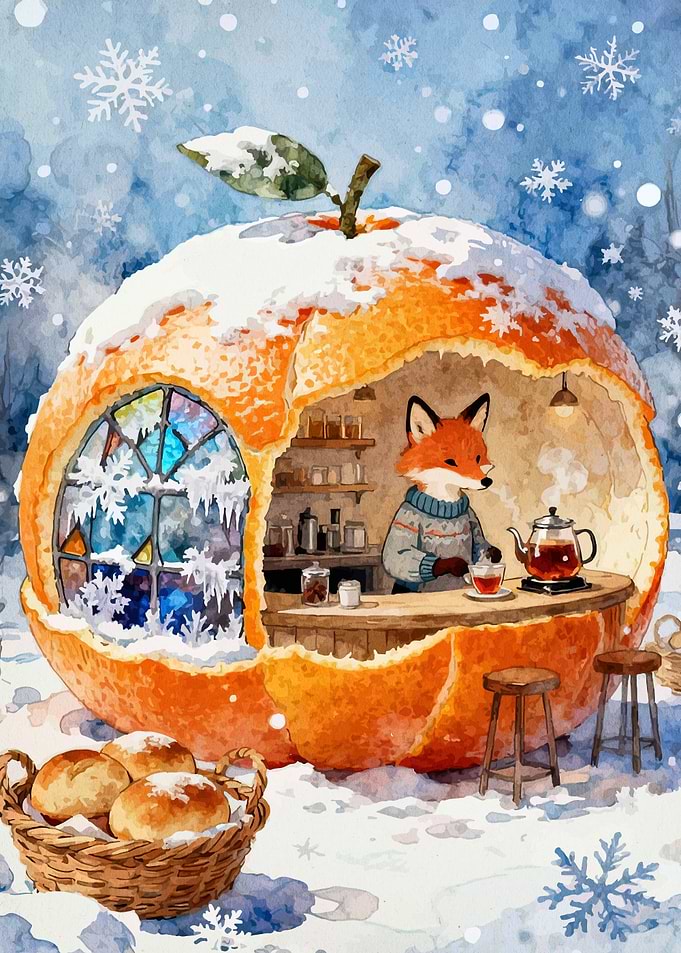 Fox's Winter Orange Tea Shop