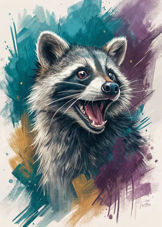 Expressive Raccoon Portrait