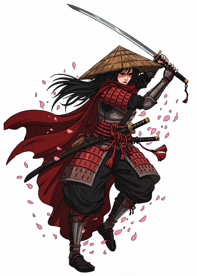 Female Samurai Warrior with Katana