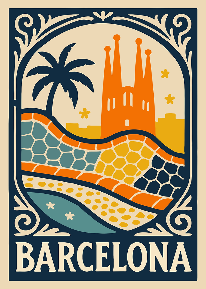 Barcelona Travel Poster