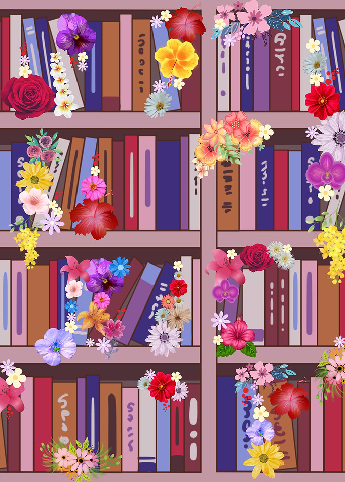 Floral Bookshelf