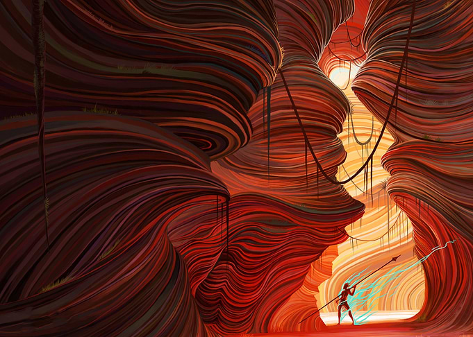 Cave Explorer with Spear