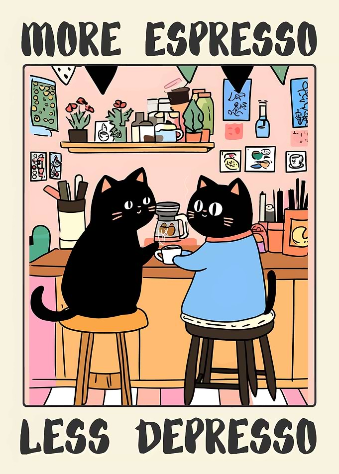 More Espresso, Less Depresso Cats