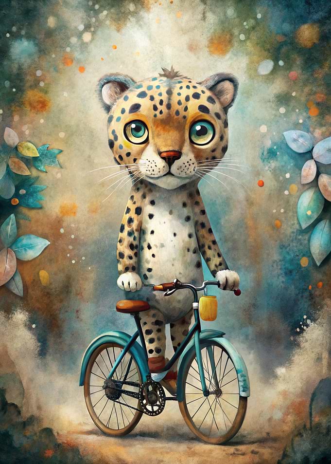 Leopard on Bicycle