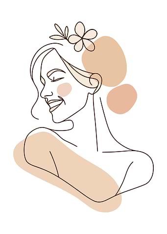 Minimalist Woman Line Art with Flower