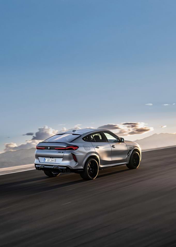 Silver BMW X6 M on Road
