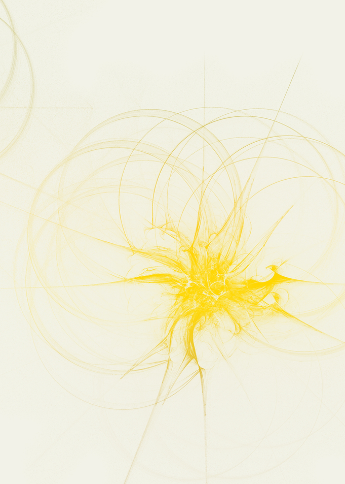 Abstract Yellow Burst with Circular Lines
