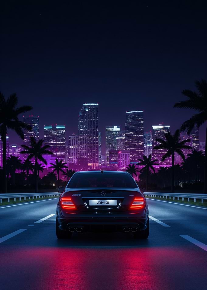 Mercedes C63 AMG W204 Night Drive