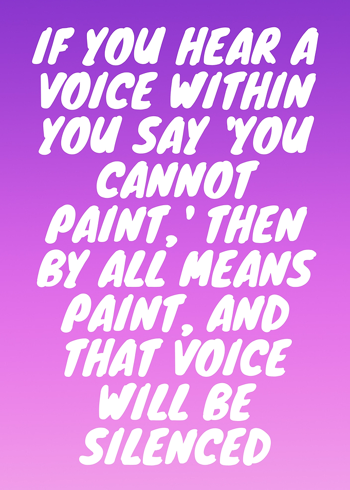 Inspirational Painting Quote on Purple Gradient