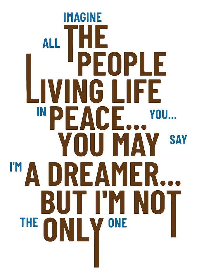 Imagine Peace Text Art