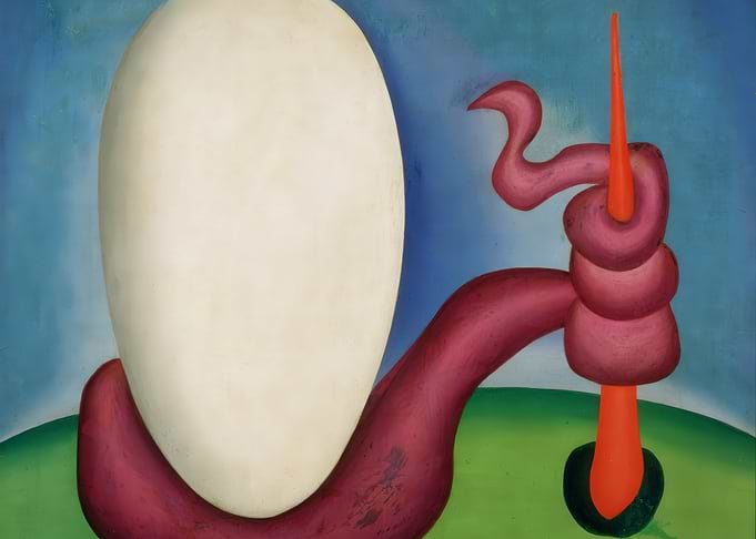 Abstract Painting with Egg and Tentacles, tarsila do amaral artwork