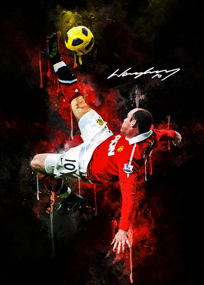 Wayne Rooney Bicycle Kick Art