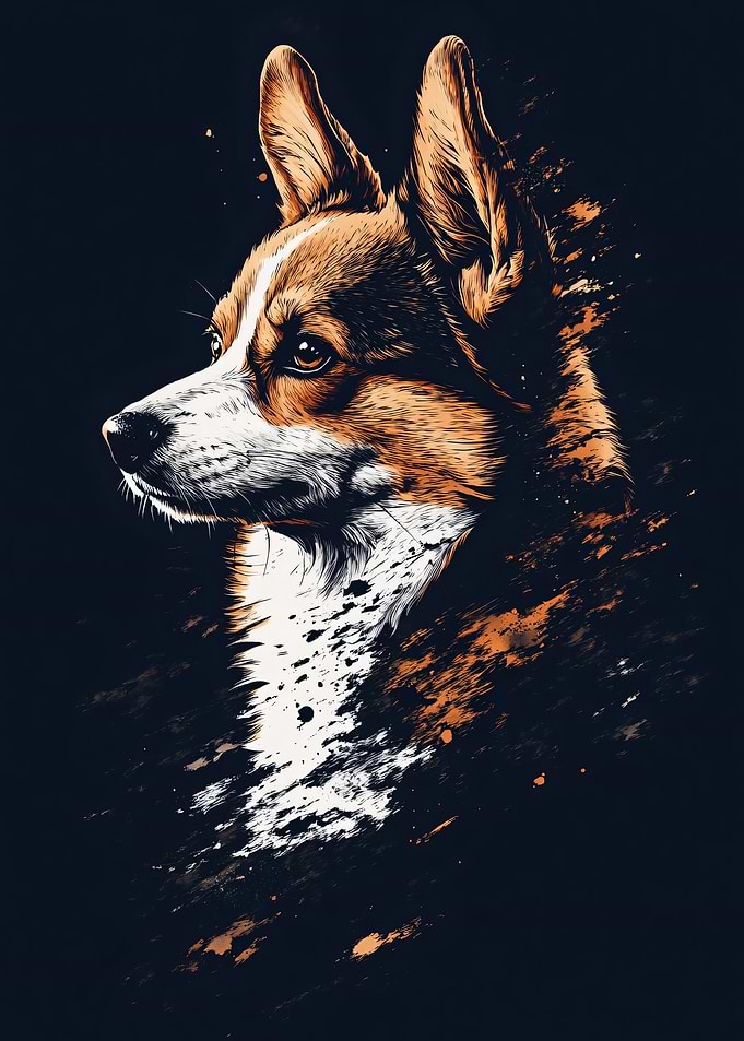 Corgi Dog Portrait