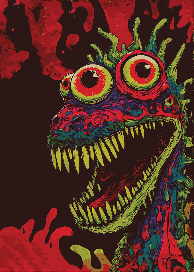 Colorful Monster with Big Eyes