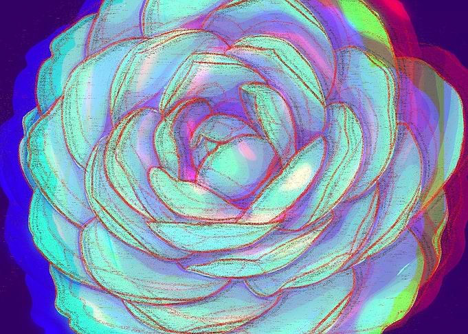 Abstract Floral Art with Vibrant Colors