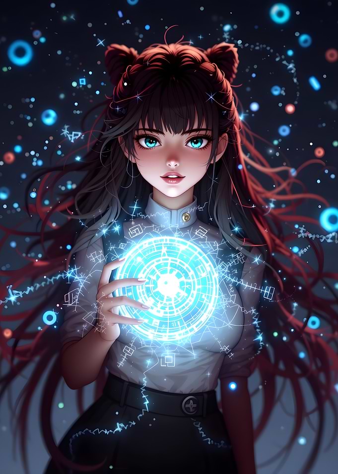 Anime Girl with Magic Orb