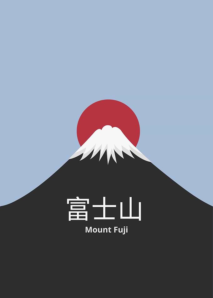Minimalist Mount Fuji Illustration