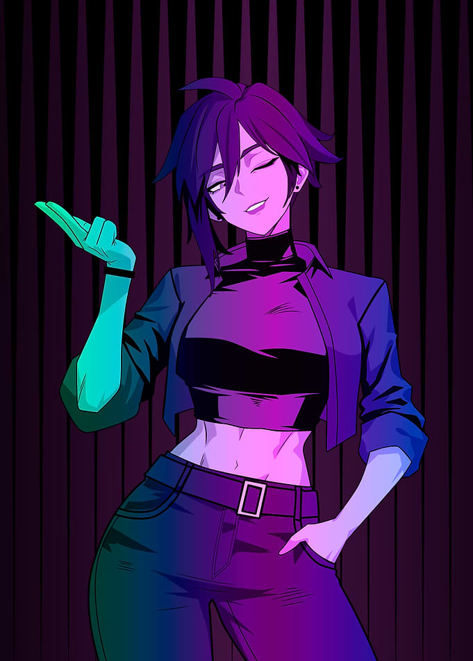 invisigal in Neon Lighting