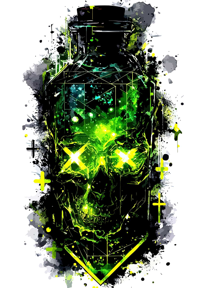 Skull Potion Bottle Digital Art